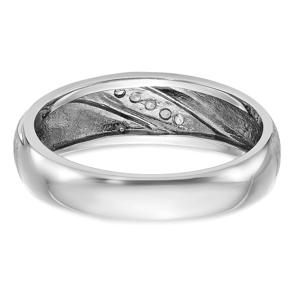 IBGoodman Men's Polished and Satin 1/15 Carat AA Quality Diamond Ring - WBC