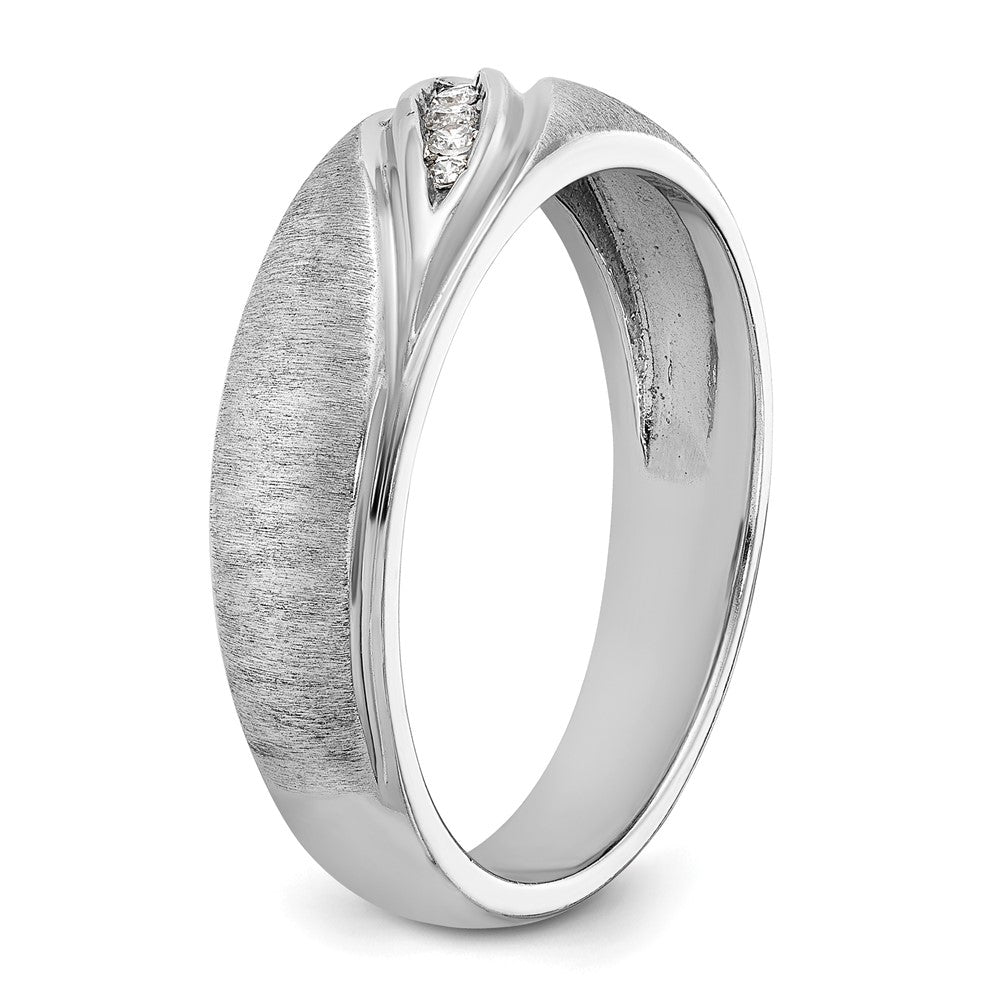 IBGoodman Men's Polished and Satin 1/15 Carat AA Quality Diamond Ring - WBC