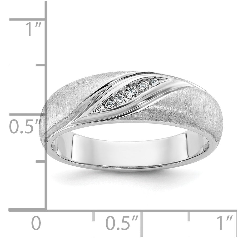 IBGoodman Men's Polished and Satin 1/15 Carat AA Quality Diamond Ring - WBC