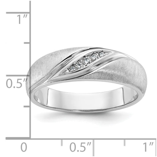 IBGoodman Men's Polished and Satin 1/15 Carat AA Quality Diamond Ring - WBC