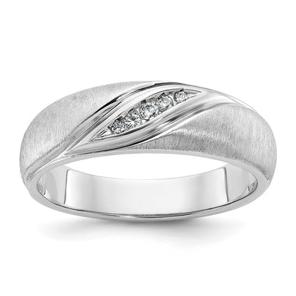 IBGoodman Men's Polished and Satin 1/15 Carat AA Quality Diamond Ring - WBC
