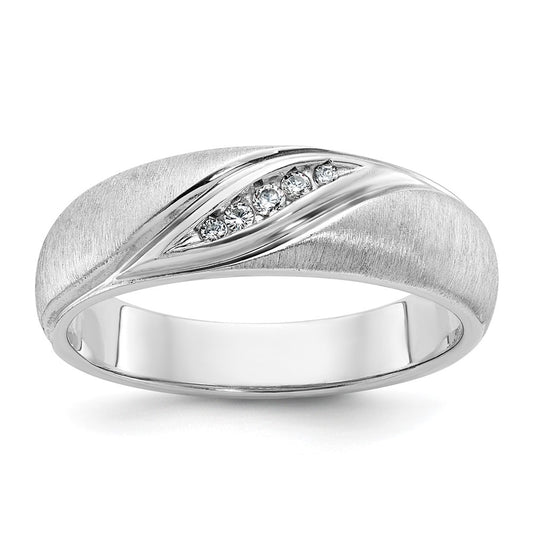 IBGoodman Men's Polished and Satin 1/15 Carat AA Quality Diamond Ring - WBC