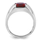 IB Goodman Mens Barrel Lab Created Garnet and 1/10 carat Diamond Complete Ring - WBC