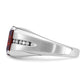 IB Goodman Mens Barrel Lab Created Garnet and 1/10 carat Diamond Complete Ring - WBC