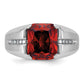 IB Goodman Mens Barrel Lab Created Garnet and 1/10 carat Diamond Complete Ring - WBC