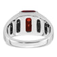 IB Goodman Mens Barrel Lab Created Garnet and 1/10 carat Diamond Complete Ring - WBC