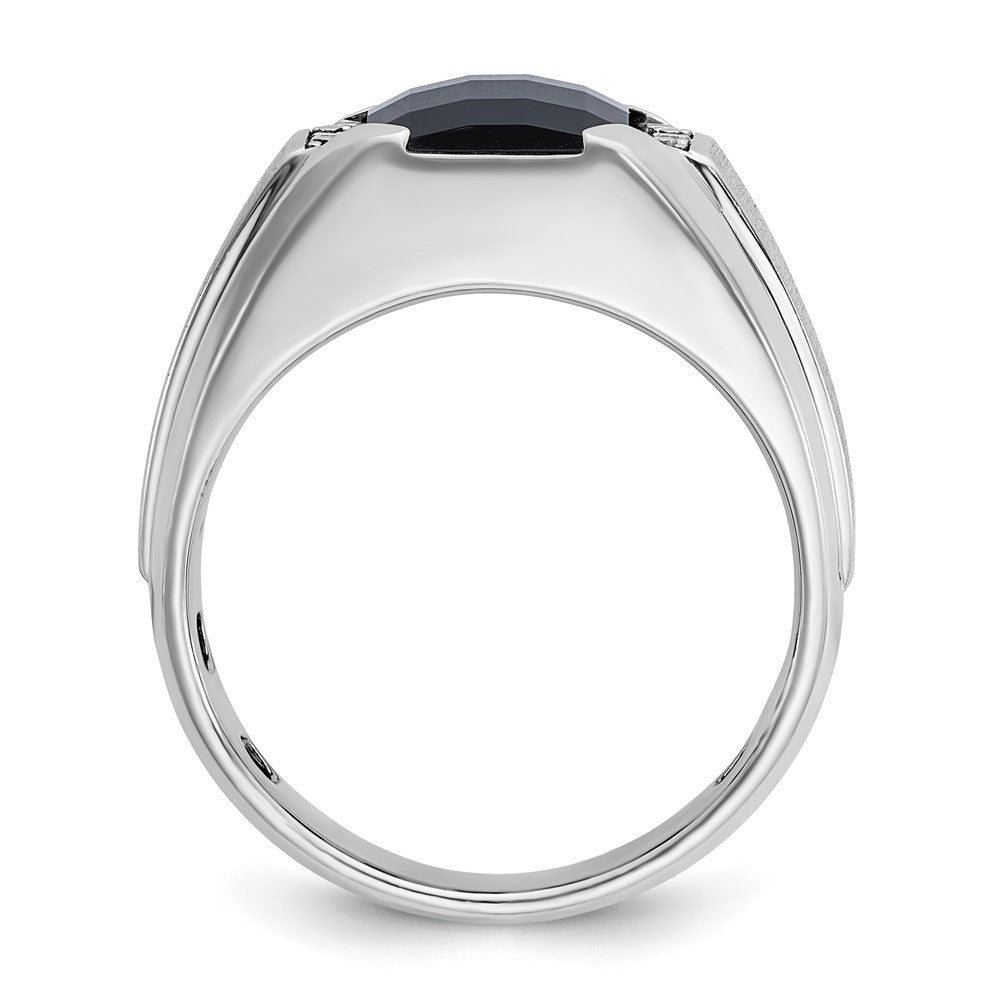 IBGoodman Men's Polished and Satin Onyx and .02 Carat AA Quality Diamond Ring - WBC