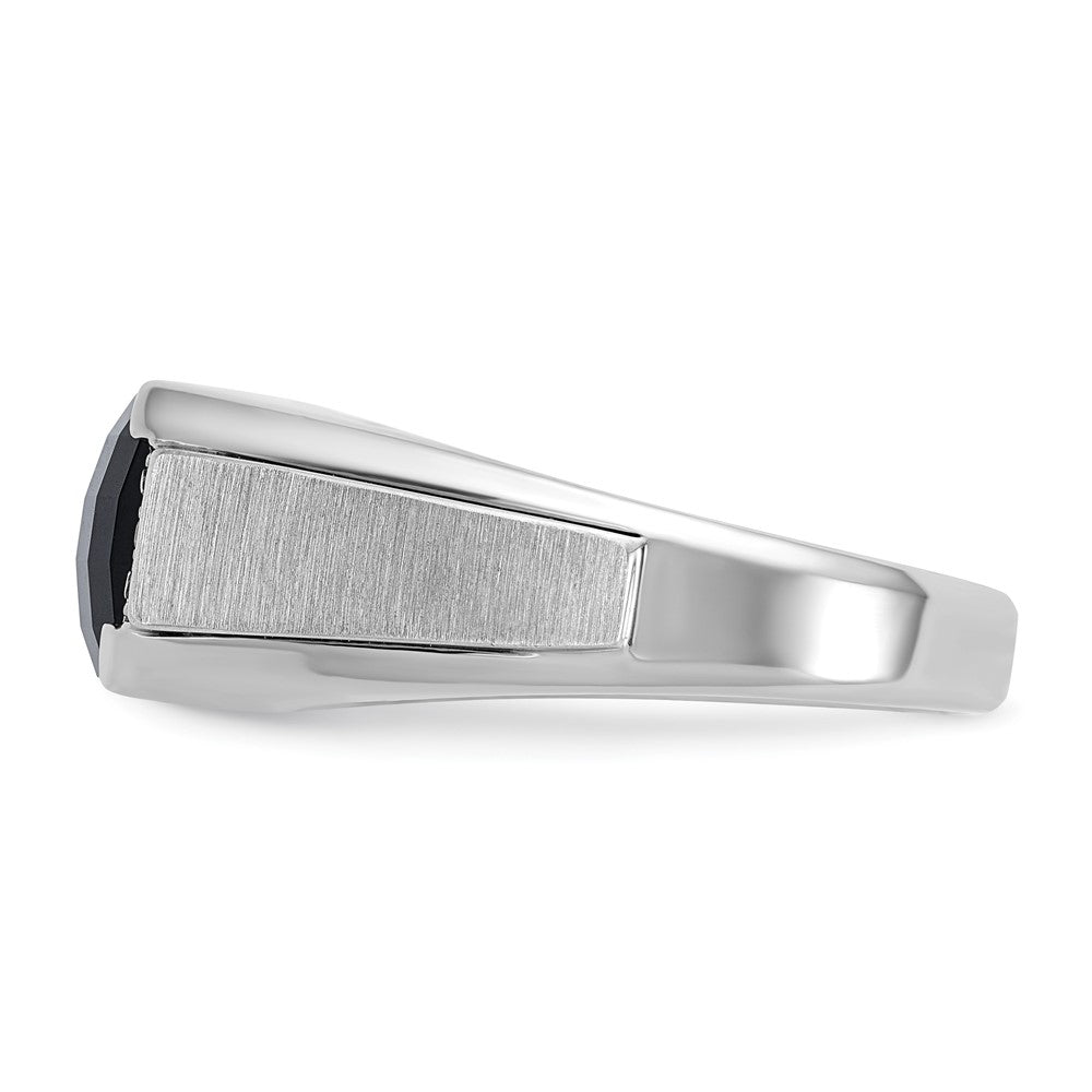 IBGoodman Men's Polished and Satin Onyx and .02 Carat AA Quality Diamond Ring - WBC