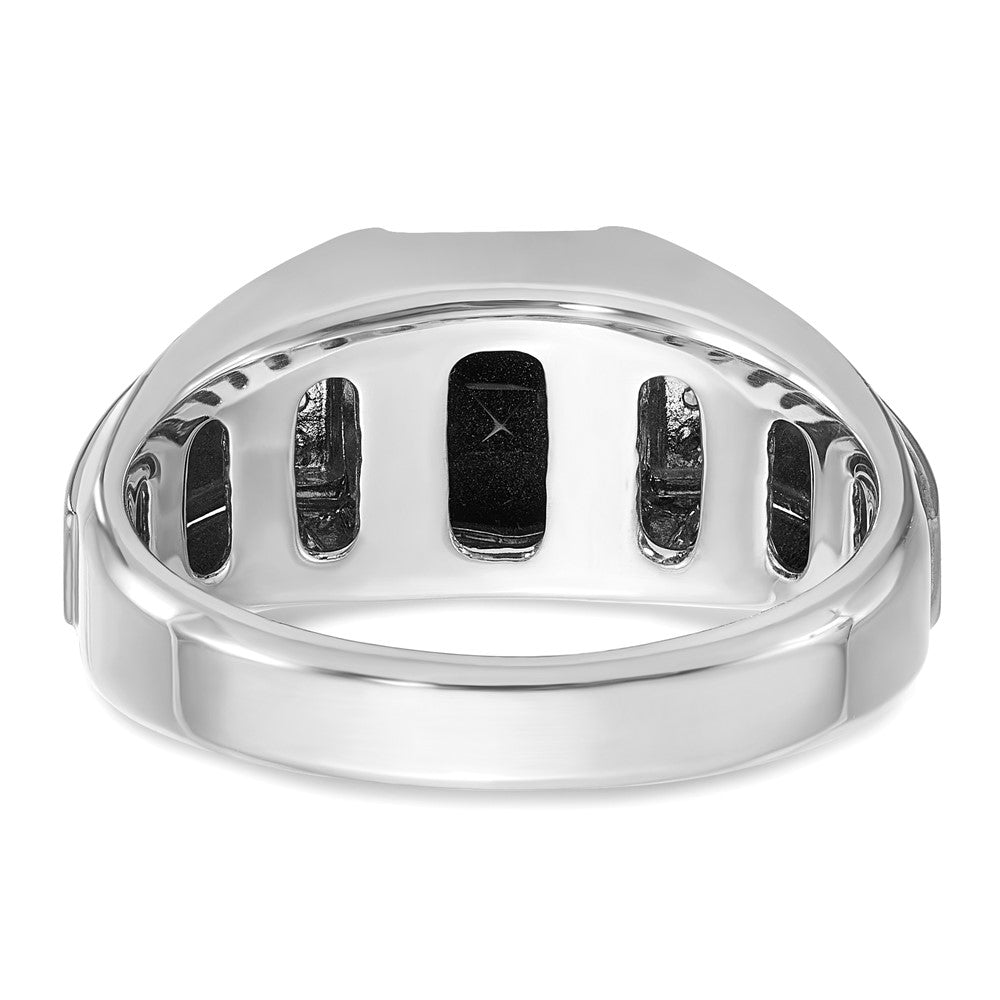 IBGoodman Men's Polished and Satin Onyx and .02 Carat AA Quality Diamond Ring - WBC