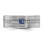 IB Goodman Mens Satin Lab Created Sapphire and 1/8 carat Diamond Complete Ring - WBC
