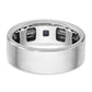 IB Goodman Mens Satin Lab Created Sapphire and 1/8 carat Diamond Complete Ring - WBC