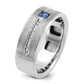 IB Goodman Mens Satin Lab Created Sapphire and 1/8 carat Diamond Complete Ring - WBC