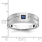 IB Goodman Mens Satin Lab Created Sapphire and 1/8 carat Diamond Complete Ring - WBC