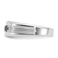 IBGoodman Men's Polished Satin and Grooved Square 1/6 Carat AA Quality Diamond and Lab Created Sapphire 3-Stone Ring - WBC