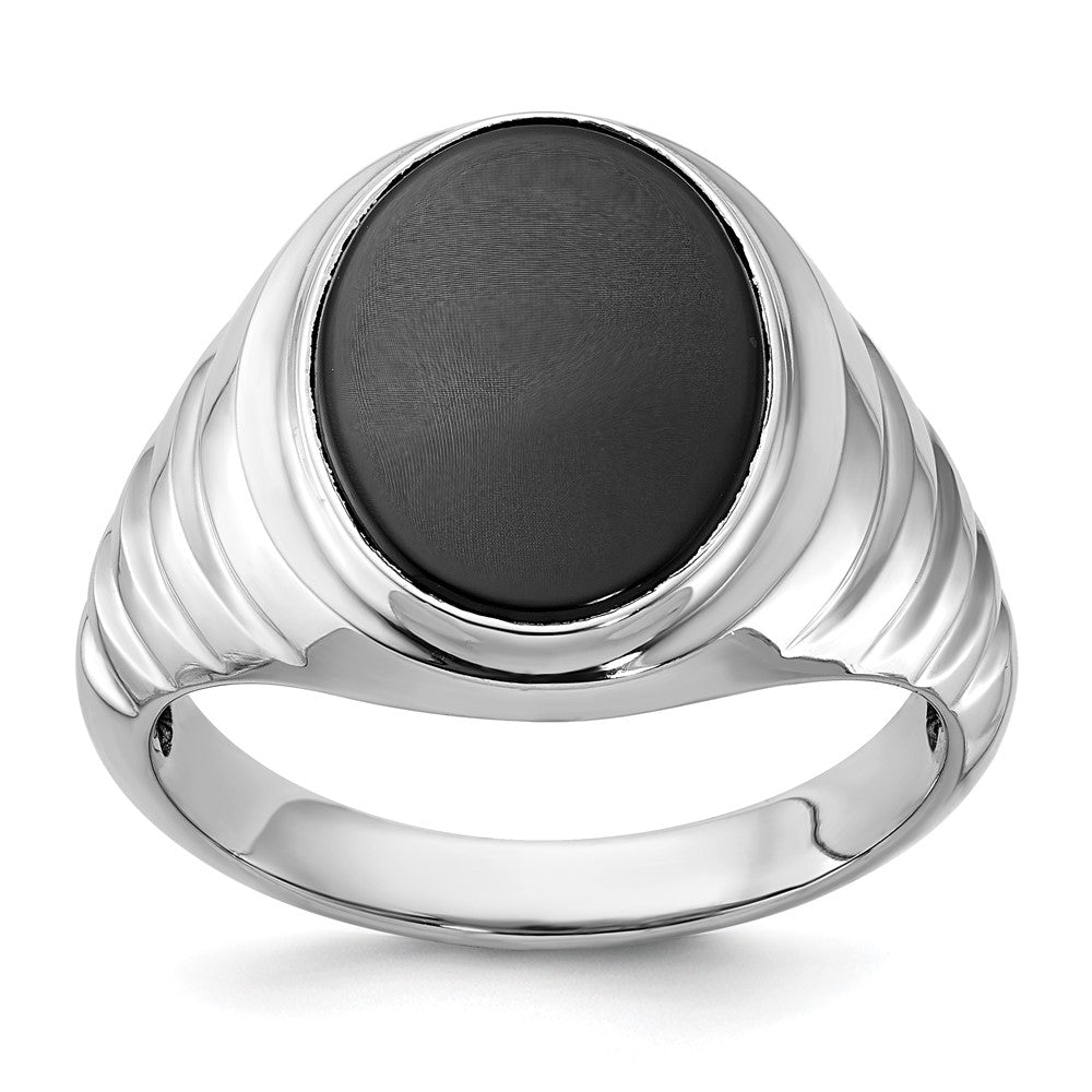 IB Goodman Mens Oval Onyx Complete Ring - WBC