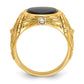 IB Goodman Mens Oval Onyx and 1/10 carat Diamond Complete Ring - WBC