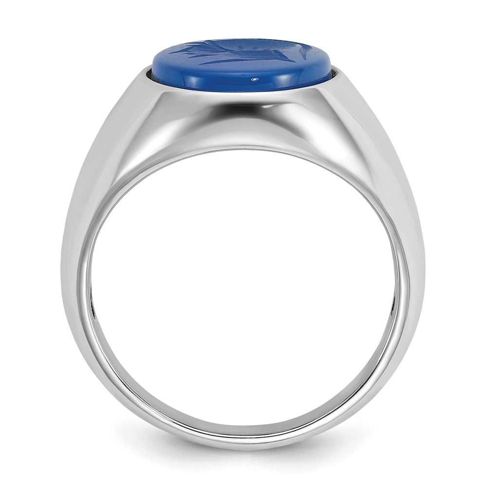IB Goodman Mens Oval Blue Agate Complete Ring - WBC