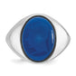 IB Goodman Mens Oval Blue Agate Complete Ring - WBC