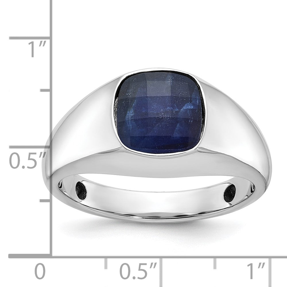 IB Goodman Mens Cushion Sapphire Doublet Stone Complete Ring - WBC