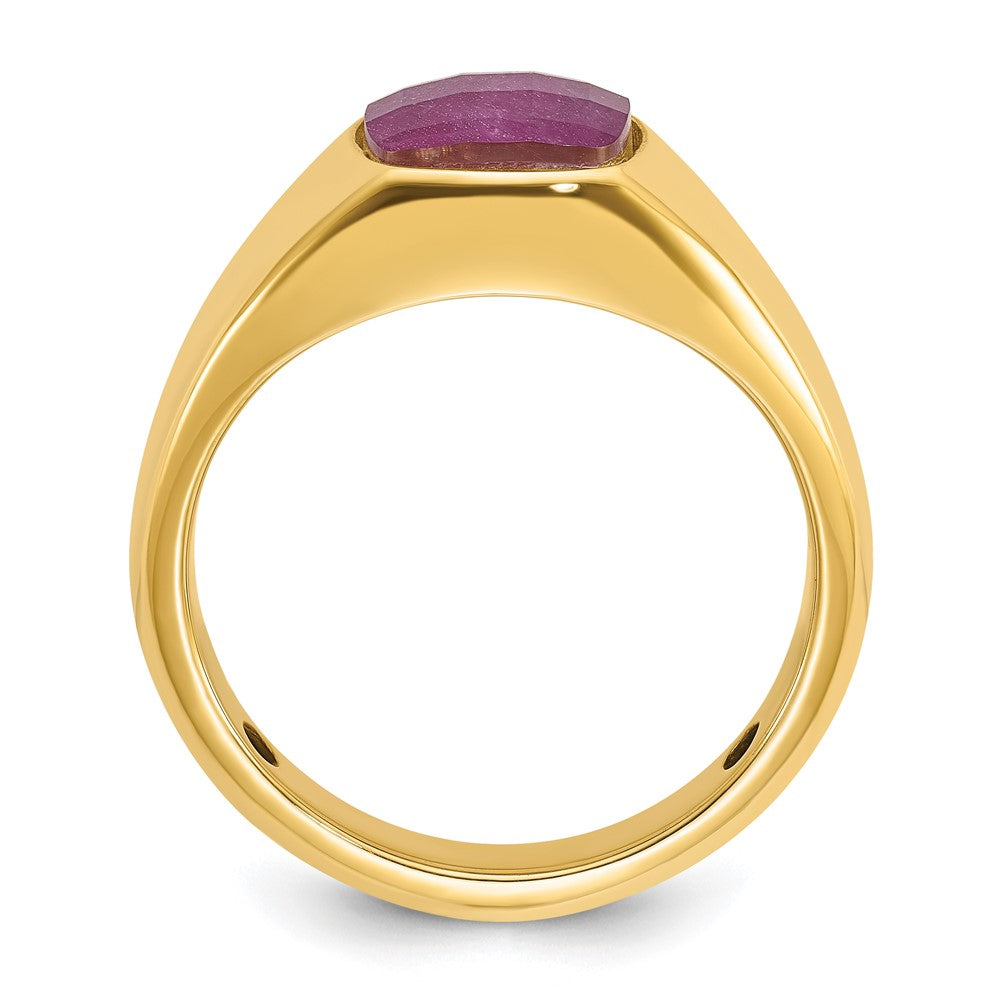 IB Goodman Mens Cushion Ruby Doublet Stone Complete Ring - WBC