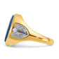 IB Goodman Two-tone Mens Oval Blue Agate Complete Ring - WBC