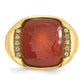 IB Goodman Mens Cushion Carnelian and 1/10 carat Diamond Complete Ring - WBC
