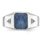 IB Goodman Mens Octagon Sapphire Doublet Stone and 1/20 carat Diamond Complete Ring - WBC