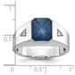 IB Goodman Mens Octagon Sapphire Doublet Stone and 1/20 carat Diamond Complete Ring - WBC