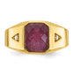 IB Goodman Mens Octagon Ruby Doublet Stone and 1/20 carat Diamond Complete Ring - WBC
