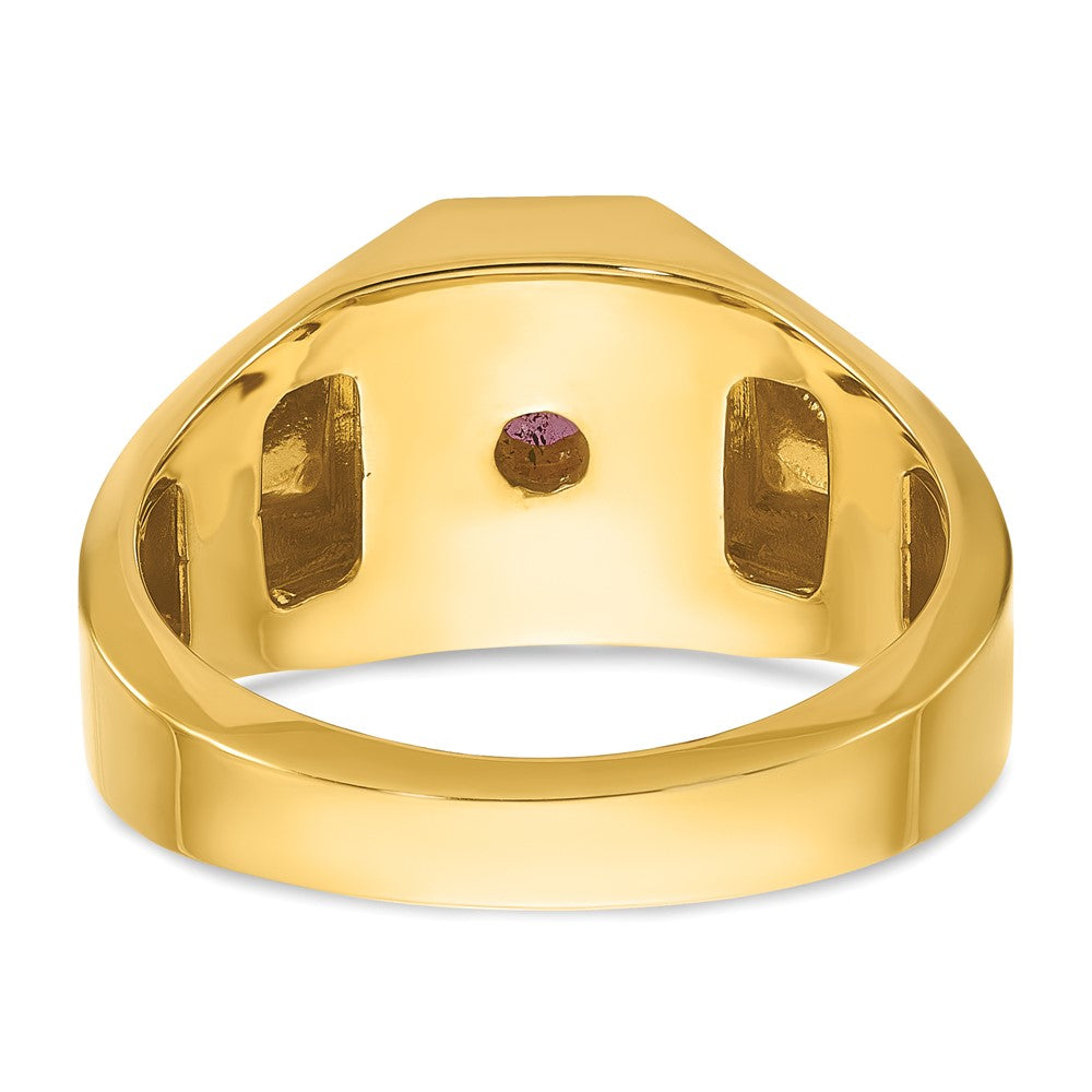 IB Goodman Mens Octagon Ruby Doublet Stone and 1/20 carat Diamond Complete Ring - WBC