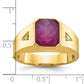 IB Goodman Mens Octagon Ruby Doublet Stone and 1/20 carat Diamond Complete Ring - WBC