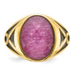 IB Goodman with Black Rhodium Mens Oval Ruby Doublet Stone Complete Ring - WBC