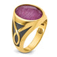 IB Goodman with Black Rhodium Mens Oval Ruby Doublet Stone Complete Ring - WBC