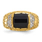 IBGoodman Men's Polished and Nugget Textured Onyx and 1/4 Carat AA Quality Diamond Ring - WBC