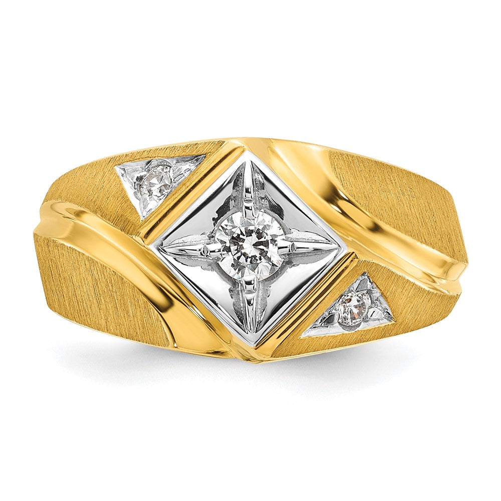 IB Goodman Two-Tone Mens Satin Diamond Complete Ring - WBC