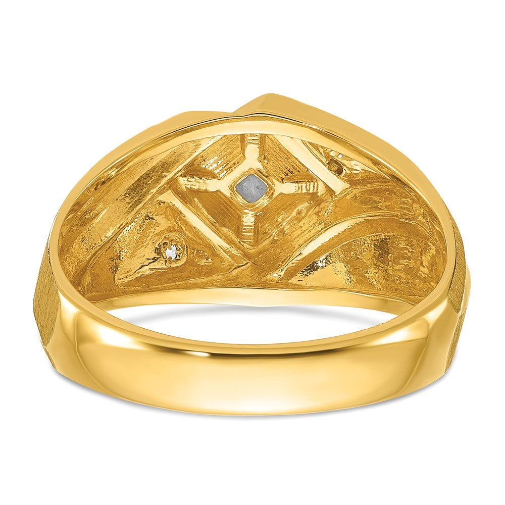 IB Goodman Two-Tone Mens Satin Diamond Complete Ring - WBC