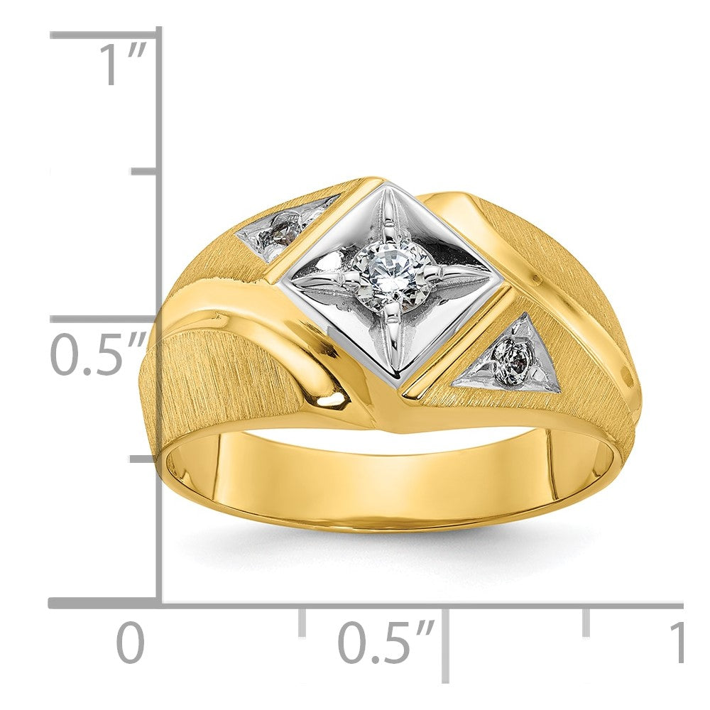 IB Goodman Two-Tone Mens Satin Diamond Complete Ring - WBC