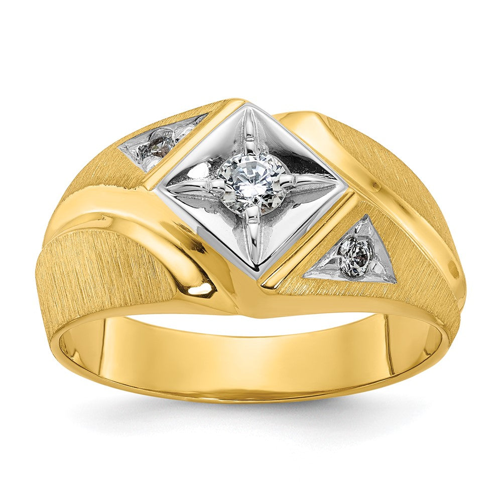 IB Goodman Two-Tone Mens Satin Diamond Complete Ring - WBC