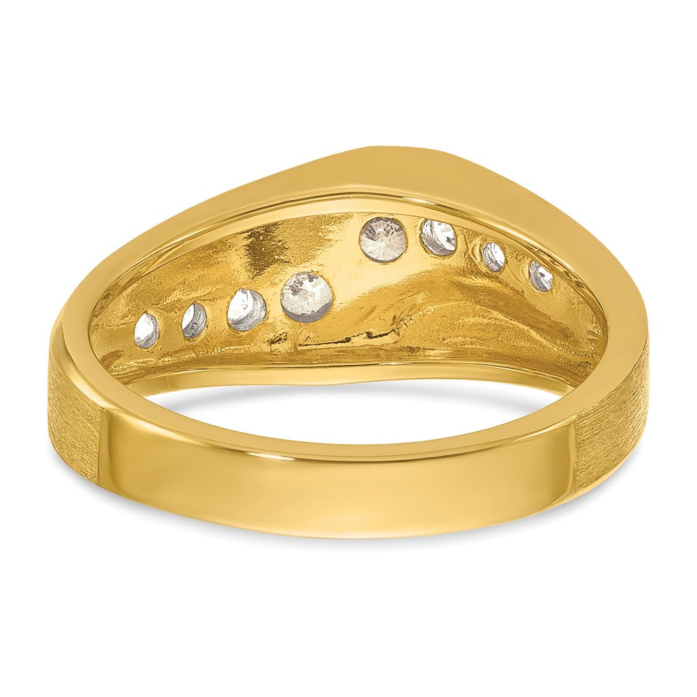 IBGoodman Men's Polished and Satin 1 Carat AA Quality Diamond Ring - WBC