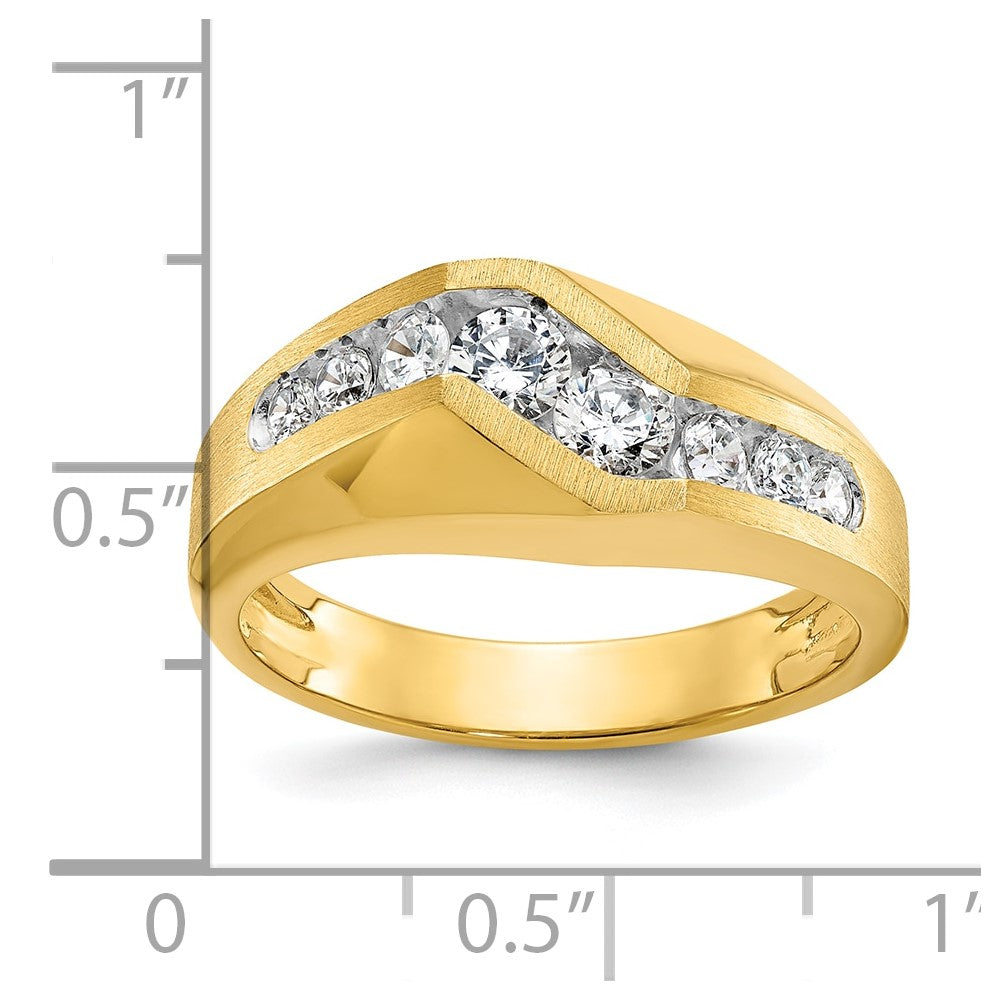IBGoodman Men's Polished and Satin 1 Carat AA Quality Diamond Ring - WBC