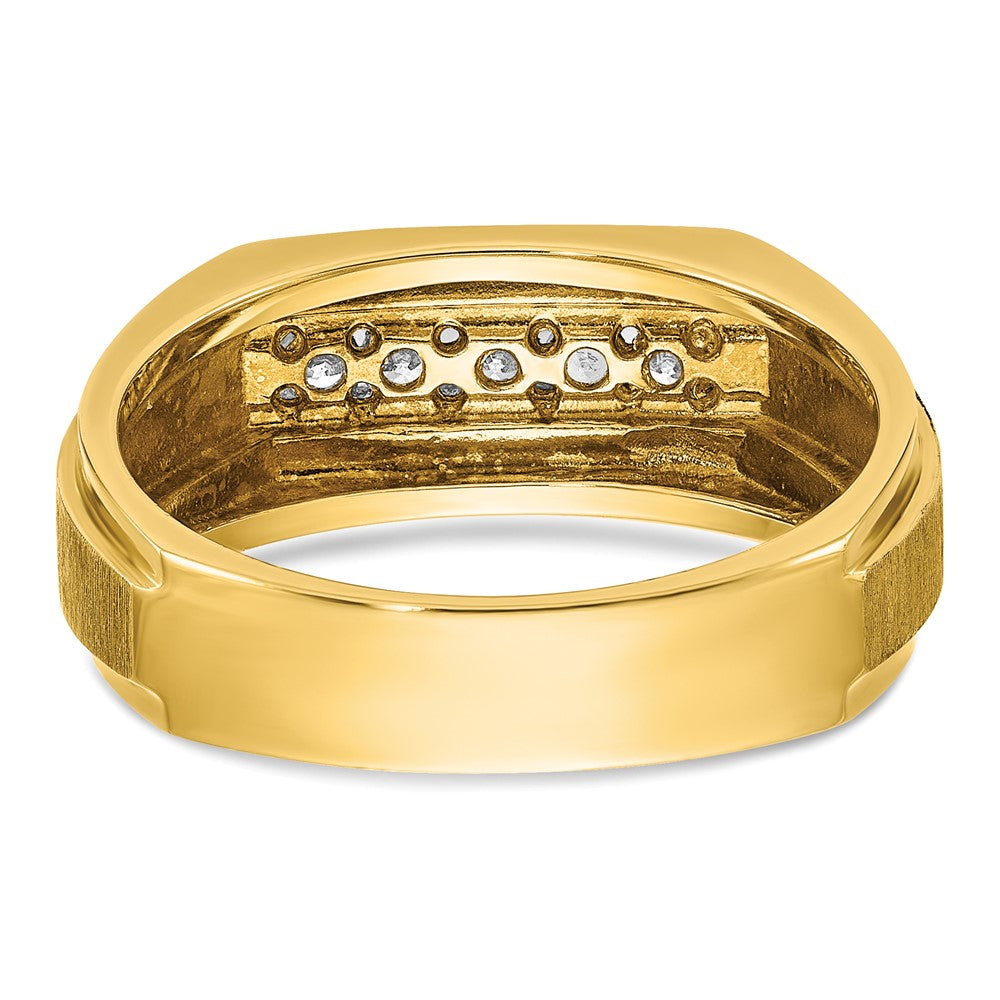 IBGoodman Men's Polished and Satin 5-Stone 1/4 Carat AA Quality Diamond Ring - WBC
