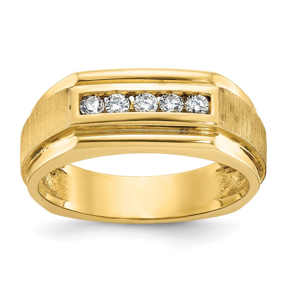 IBGoodman Men's Polished and Satin 5-Stone 1/4 Carat AA Quality Diamond Ring - WBC