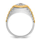 IBGoodman Two-tone Men's Polished Satin and Textured 3/8 Carat AA Quality Diamond Ring - WBC