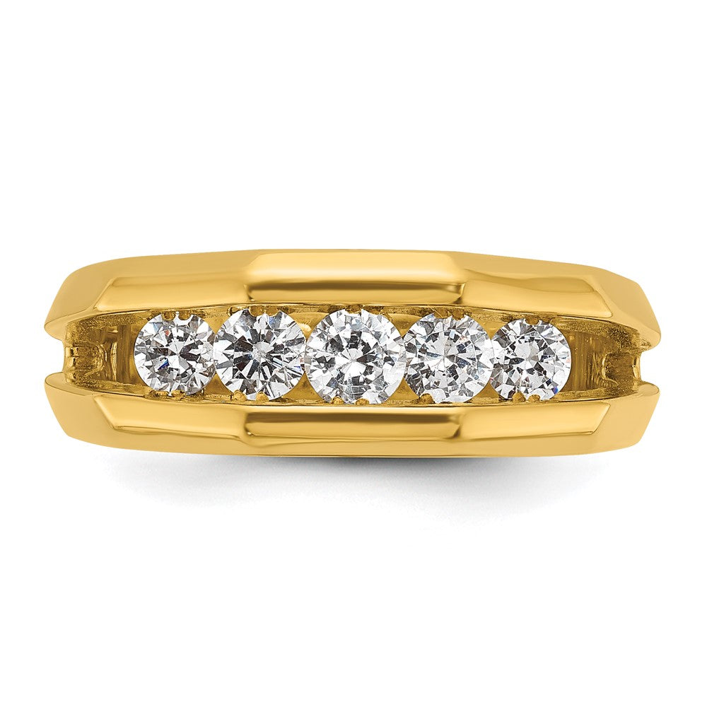 IB Goodman Mens Polished Channel-set 5-Stone 3/4 Carat AA Quality Diamond Ring - WBC