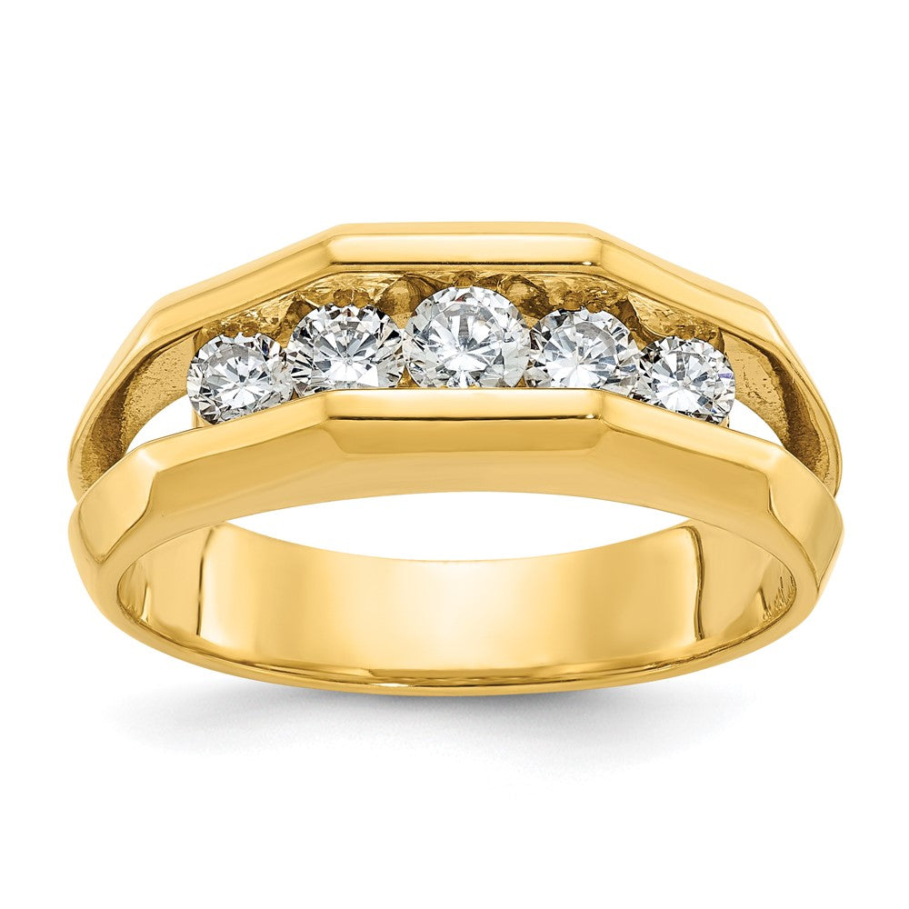 IB Goodman Mens Polished Channel-set 5-Stone 3/4 Carat AA Quality Diamond Ring - WBC