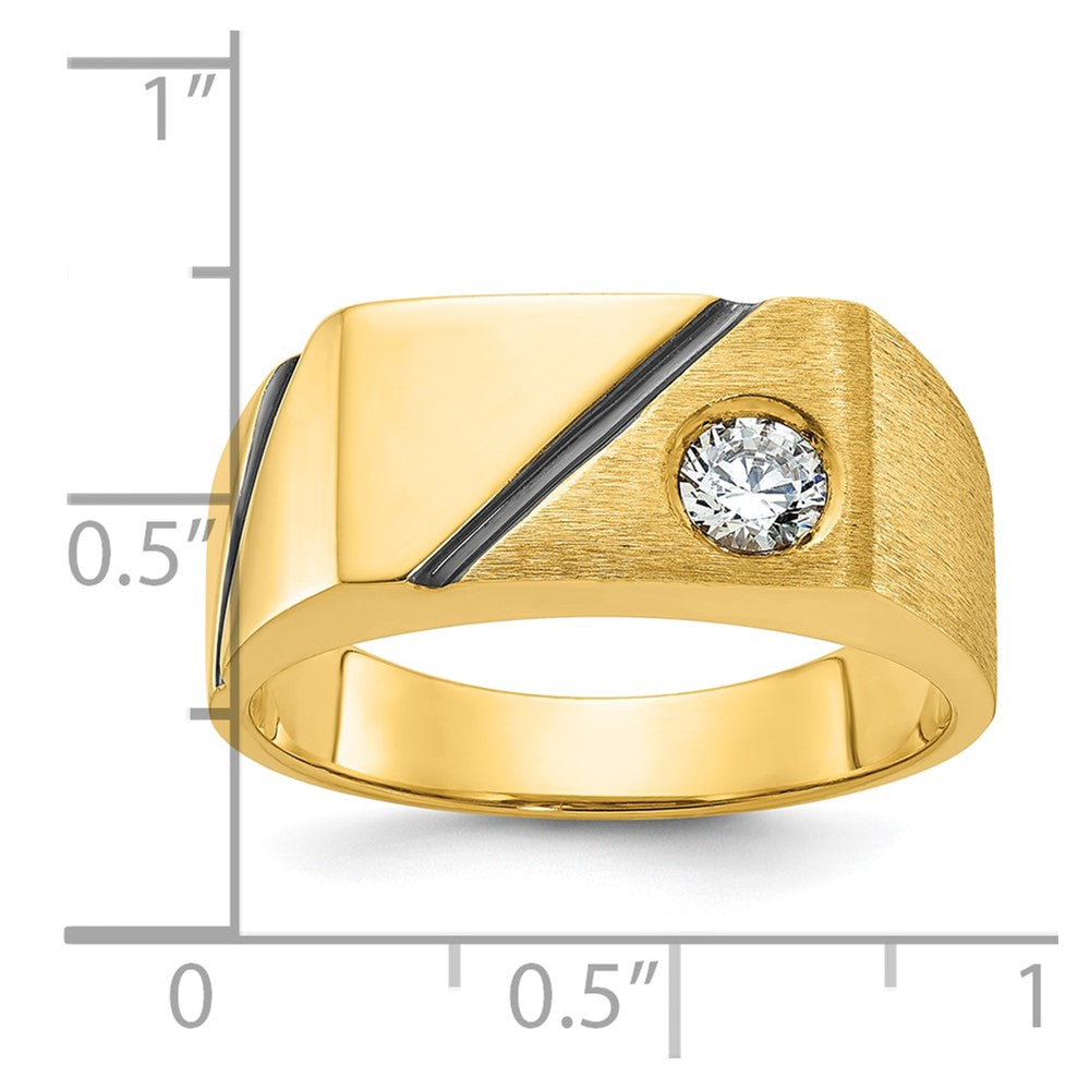 IB Goodman with Black Rhodium Mens Polished and Satin 1/4 carat Diamond Complete Ring - WBC