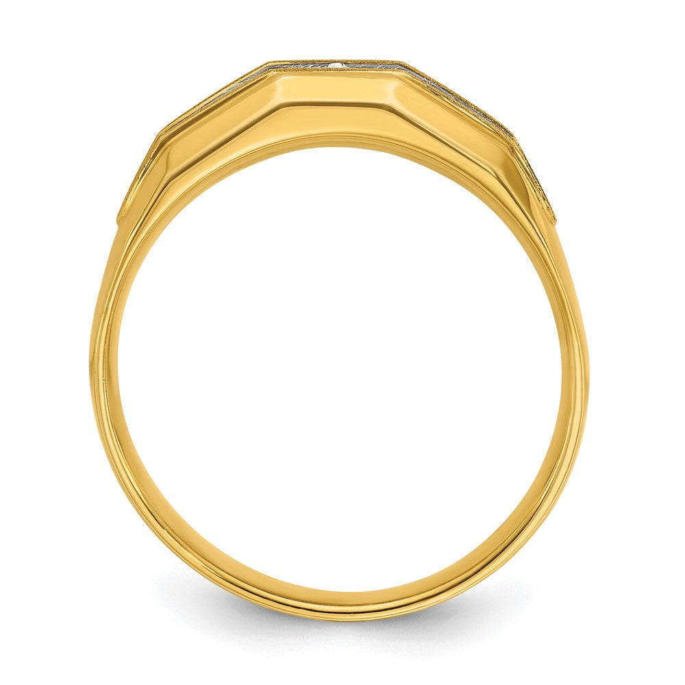 IBGoodman with Rhodium Men's Polished and Satin 5-Stone 1/4 Carat AA Quality Diamond Ring - WBC
