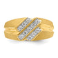 IBGoodman Men's Polished Satin and Grooved 1/4 Carat AA Quality Diamond Ring - WBC