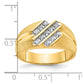 IBGoodman Men's Polished Satin and Grooved 1/4 Carat AA Quality Diamond Ring - WBC