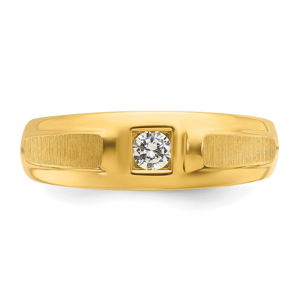 IB Goodman Mens Polished and Satin 1/6 carat Diamond Complete Ring - WBC